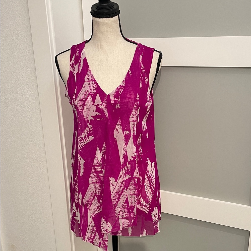 Alfani Fuchsia Geometric Tank Top